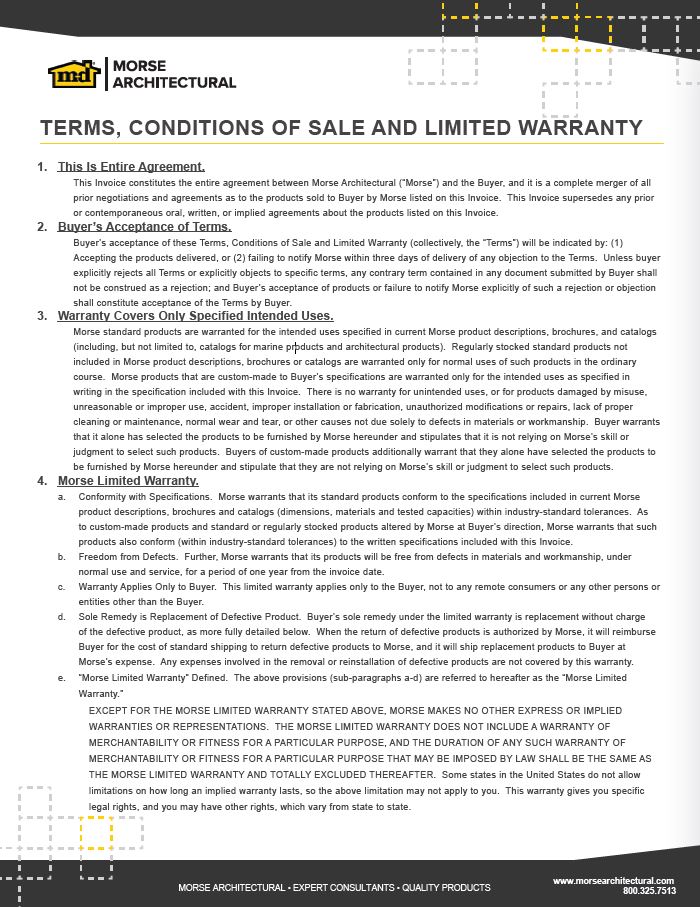 Morse Arch_Care of SS and Warranty v1.1